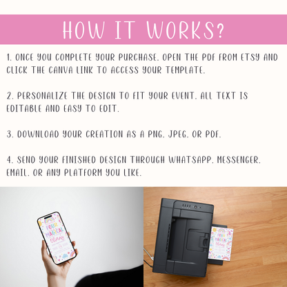 Four Ever Magical Unicorn Birthday Invitation | Canva Template